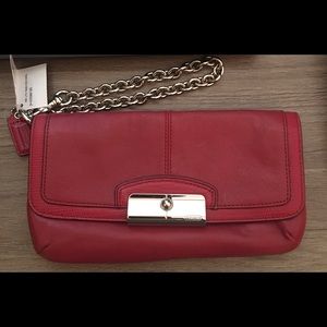 NWT Coach Kristin Wristlet Scarlet Red 46990